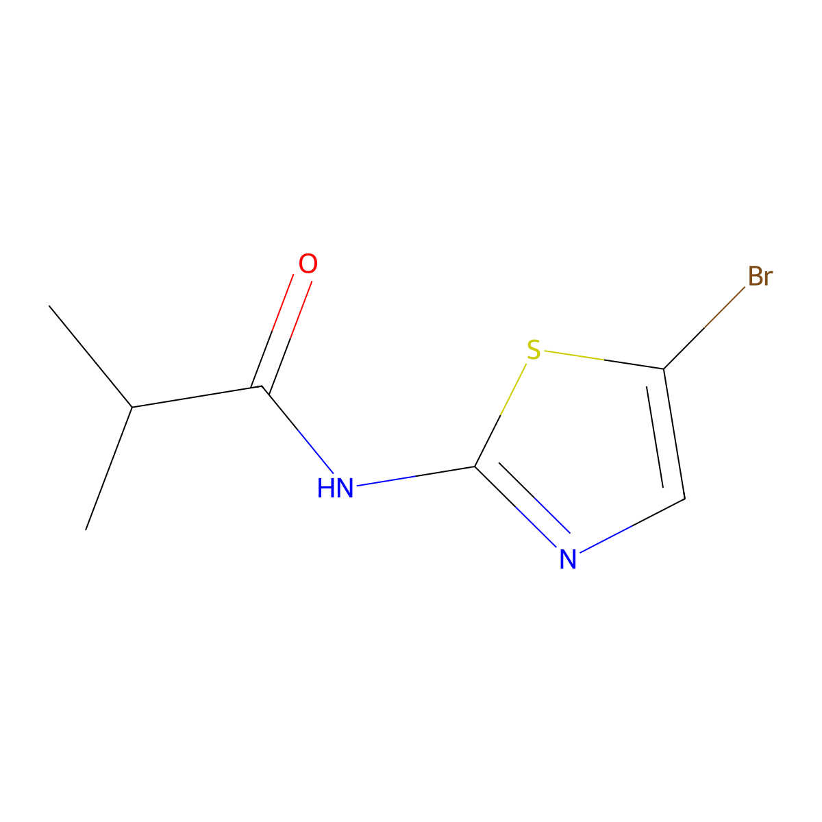 N-(5-Bromo-2-thiazolyl)-2-methyl-propanamide molecular structure, CAS 51382-63-9