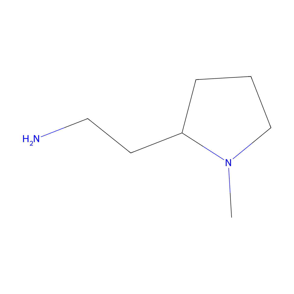 2-(2-Aminoethyl)-1-methylpyrrolidine molecular structure, CAS 51387-90-7