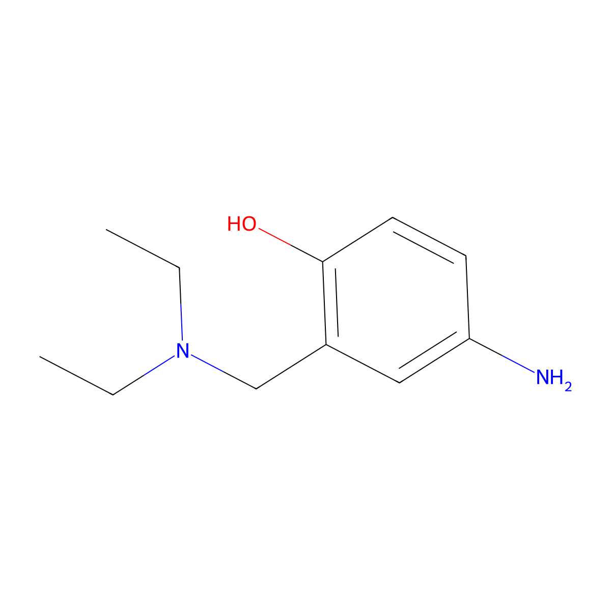 4-Amino-2-((Diethylamino)Methyl)Phenol molecular structure, CAS 51387-92-9