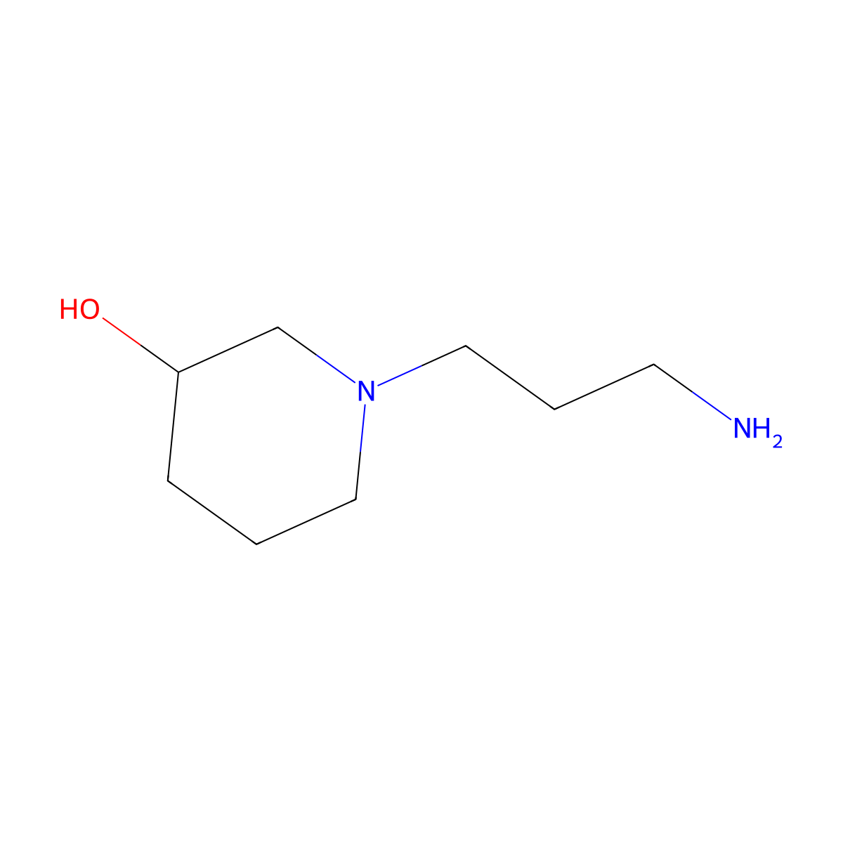 1-(3-Aminopropyl)piperidin-3-ol molecular structure, CAS 51387-96-3
