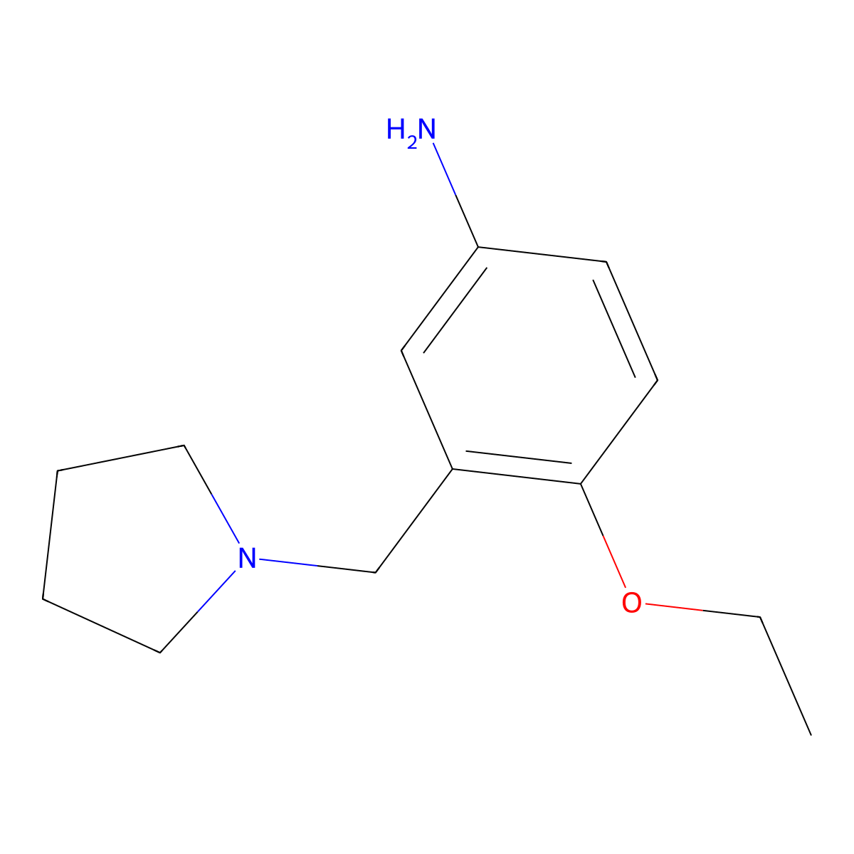 4-Ethoxy-3-(pyrrolidin-1-ylmethyl)aniline molecular structure, CAS 51388-10-4