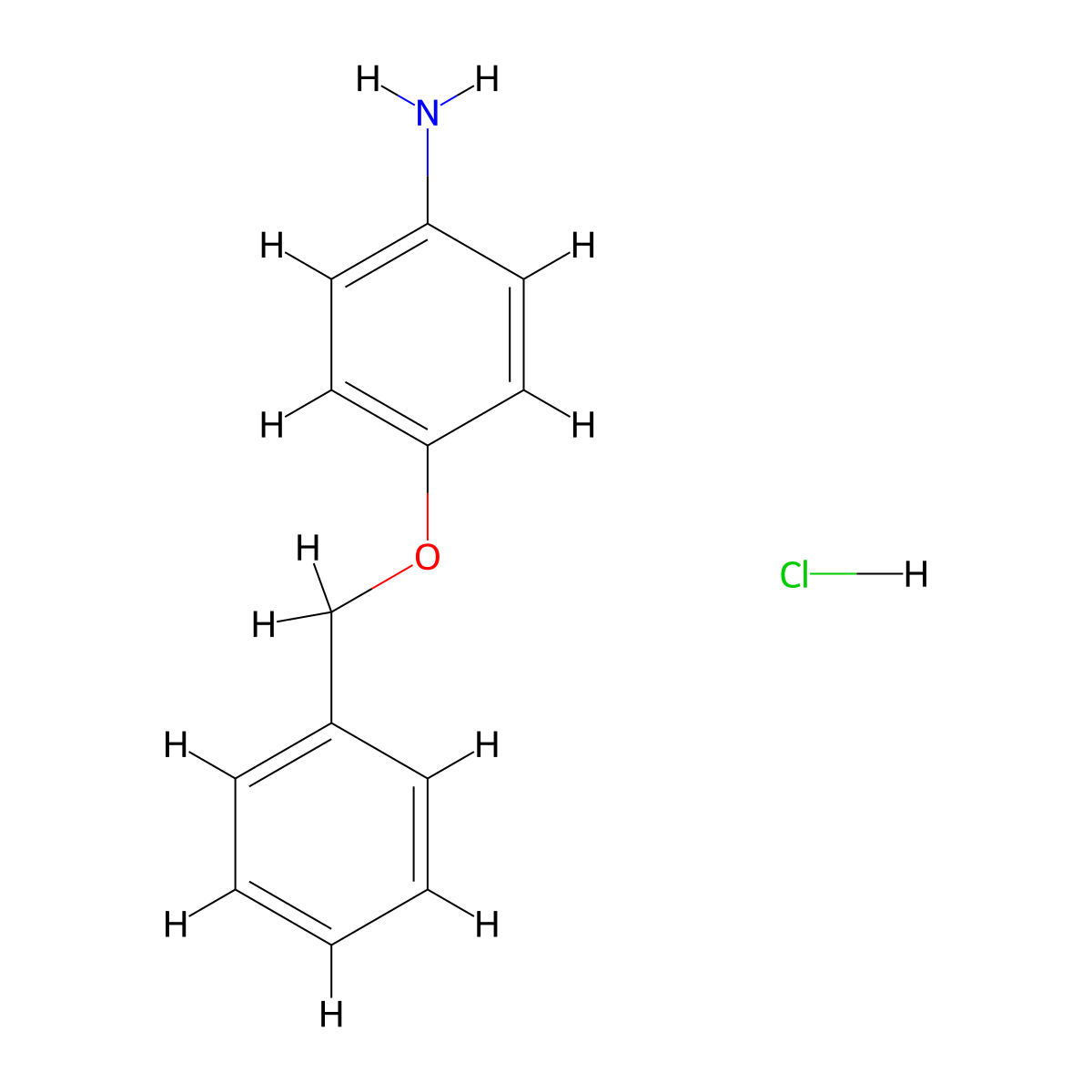 4-Benzyloxyaniline hydrochloride molecular structure, CAS 51388-20-6