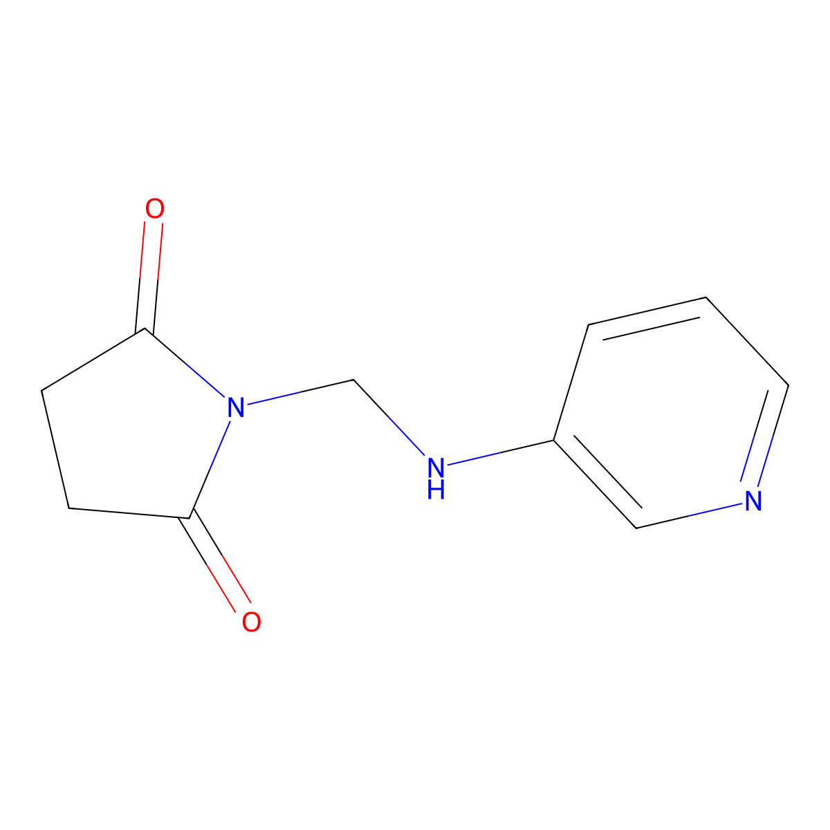 1-[(3-Pyridinylamino)methyl]-2,5-pyrrolidinedione molecular structure, CAS 5139-22-0