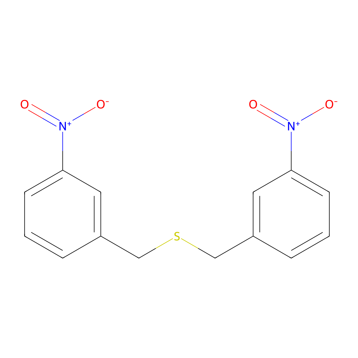 Bis(3-nitrobenzyl) sulfide molecular structure, CAS 51392-50-8