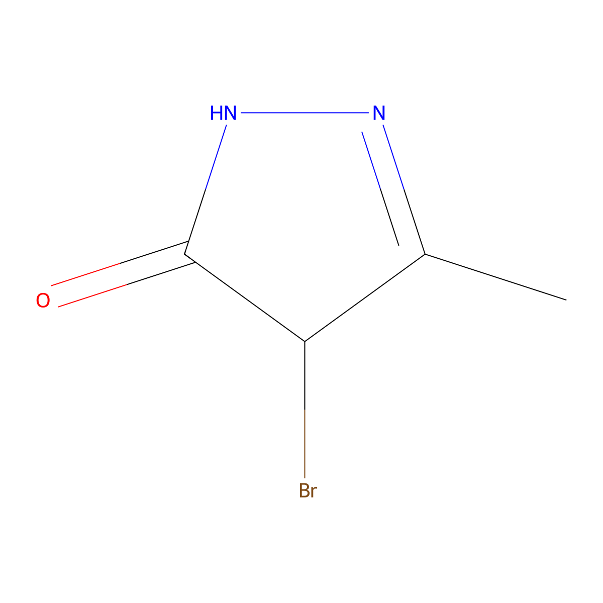 4-Bromo-3-methyl-1H-pyrazol-5(4H)-one molecular structure, CAS 51395-52-9