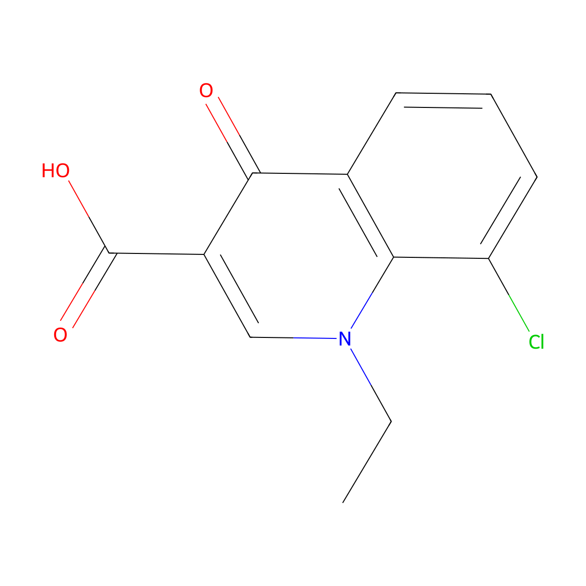 8-Chloro-1-ethyl-4-oxo-1,4-dihydroquinoline-3-carboxylic acid molecular structure, CAS 51395-55-2
