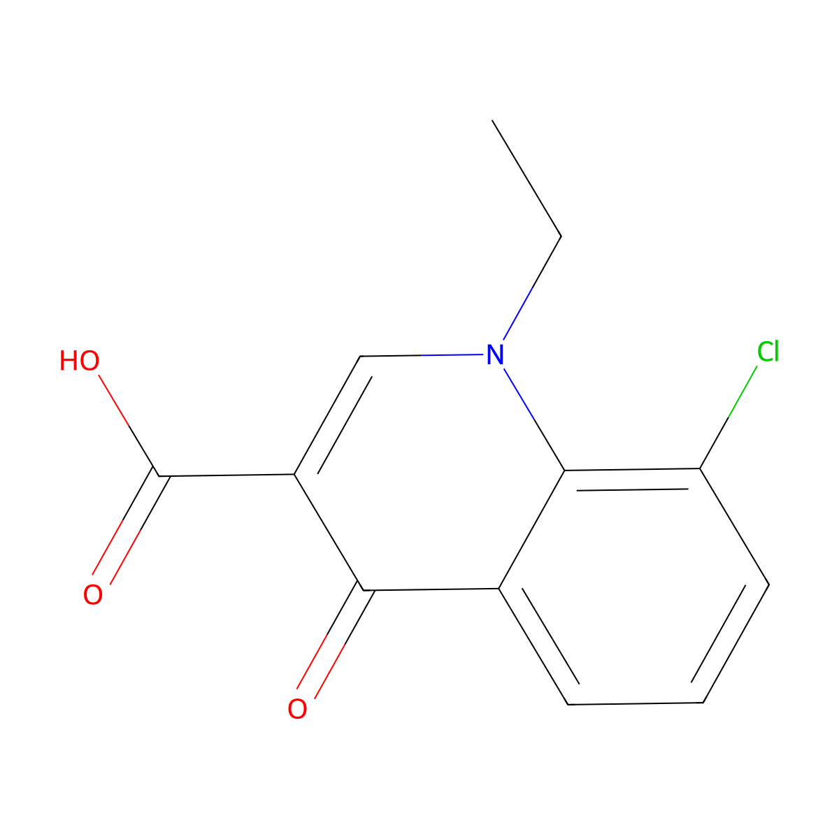 8-Chloro-1-ethyl-4-oxo-1,4-dihydroquinoline-3-carboxylic acid molecular structure, CAS 51395-55-2