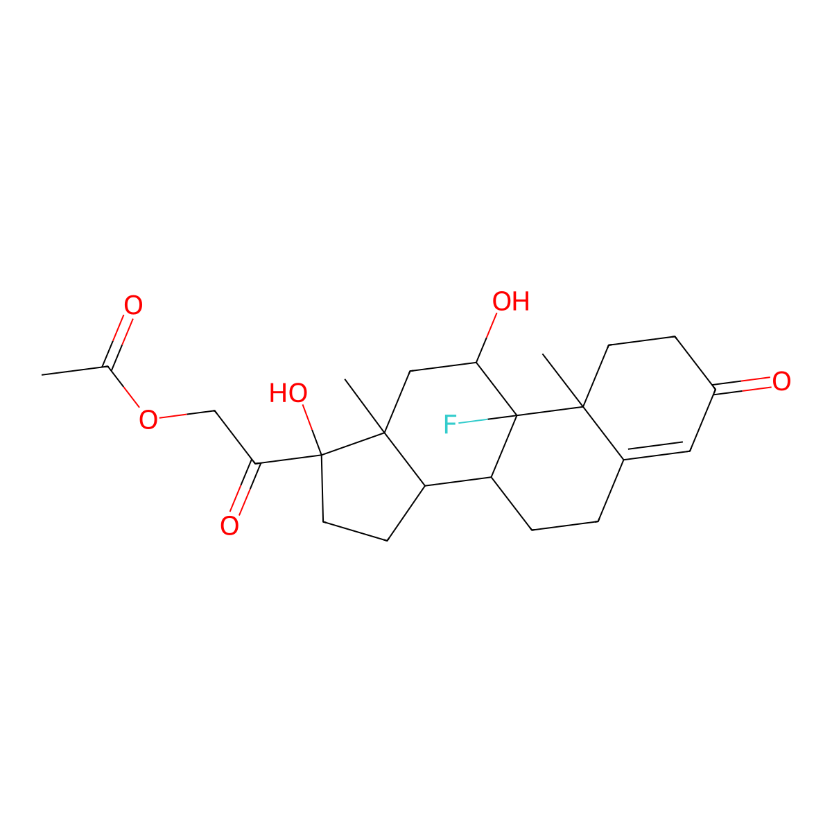 Fludrocortisone Acetate molecular structure, CAS 514-36-3