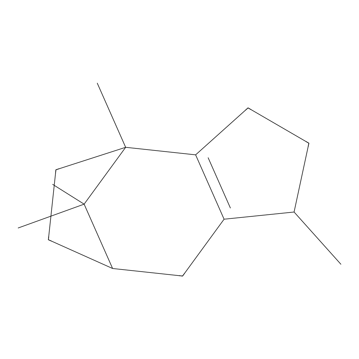 (1S-(1alpha,4alpha,7alpha))-1,2,3,4,5,6,7,8-Octahydro-1,4,9,9-tetramethyl-4,7-methanoazulene molecular structure, CAS 514-51-2