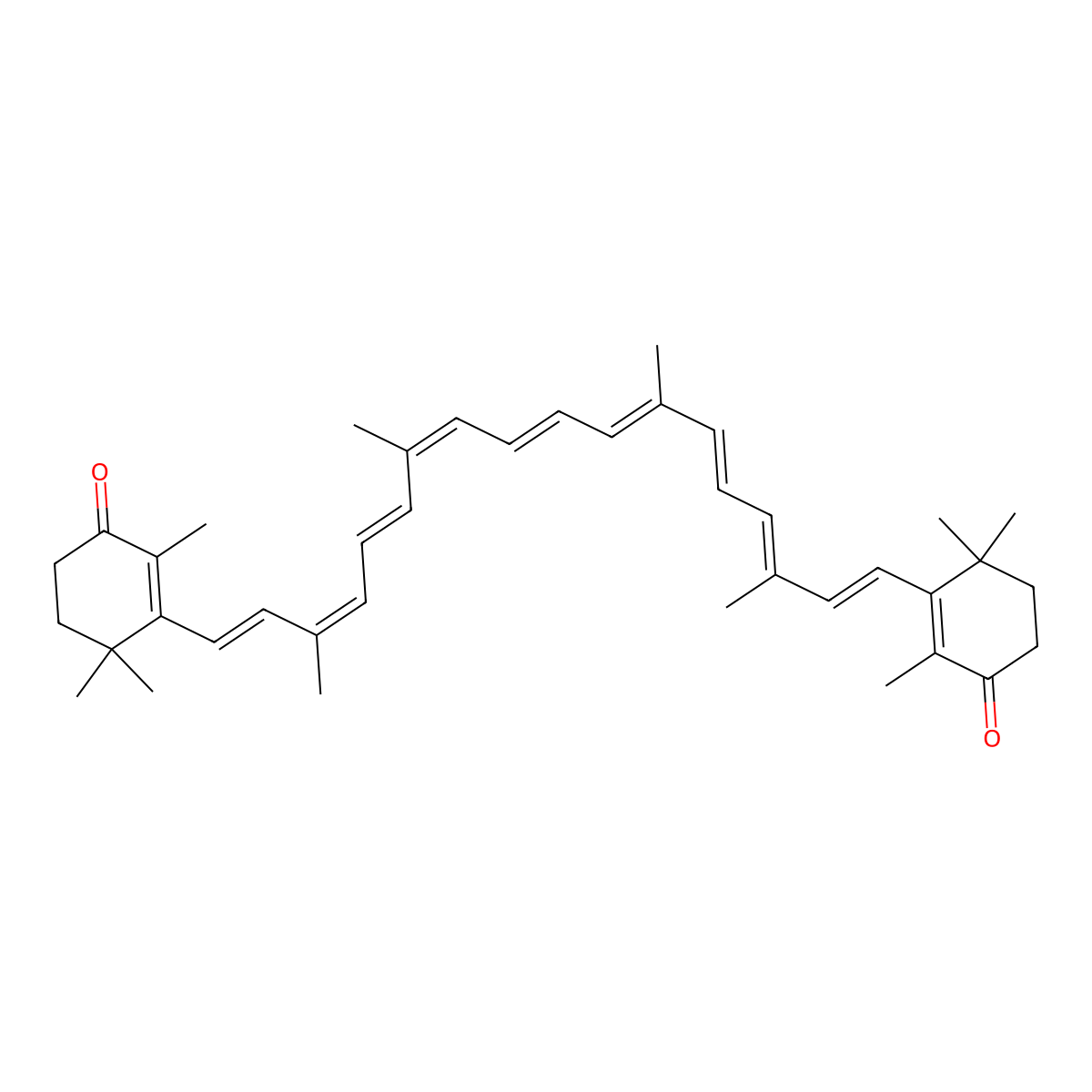 Canthaxanthin molecular structure, CAS 514-78-3