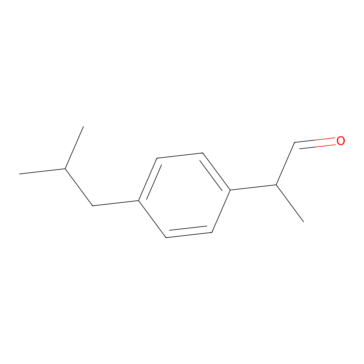 Ibuprofenal molecular structure, CAS 51407-46-6