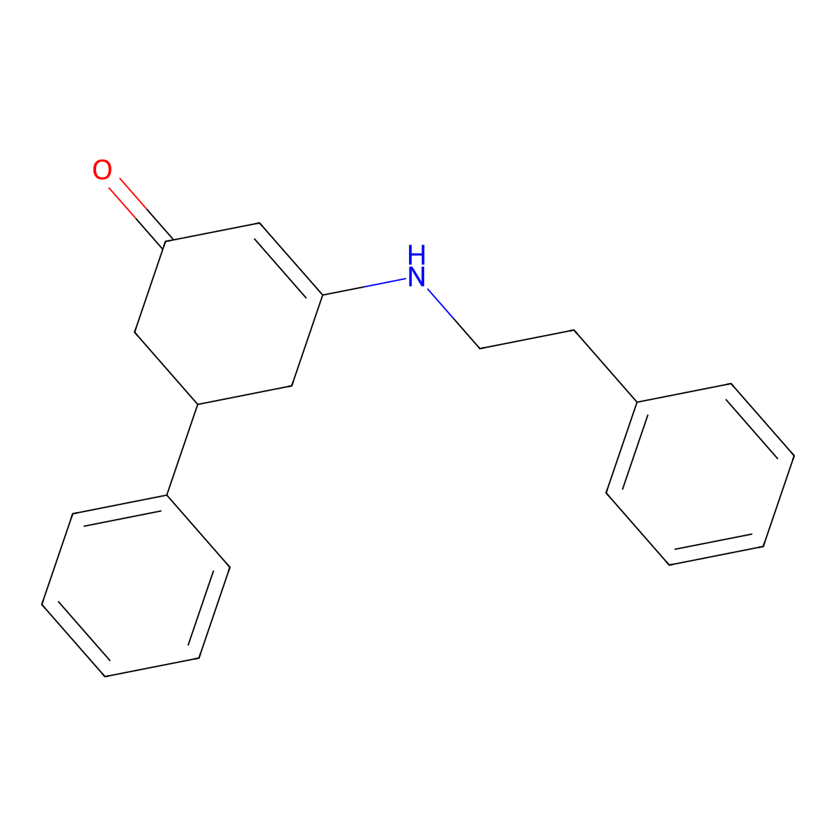 5-Phenyl-3-[(2-phenylethyl)amino]cyclohex-2-en-1-one molecular structure, CAS 51409-80-4