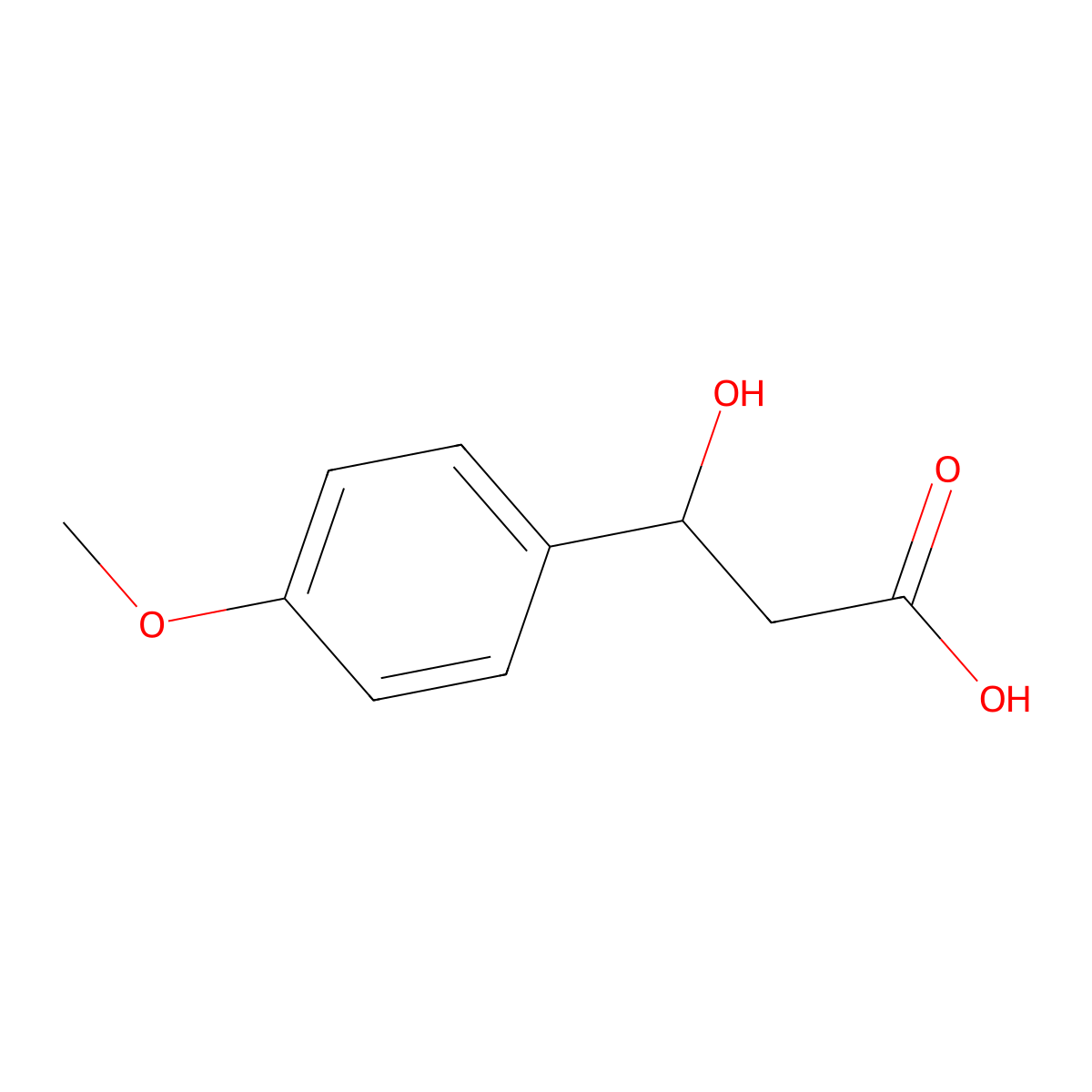 3-Hydroxy-3-(4-methoxyphenyl)propanoic acid molecular structure, CAS 51410-49-2