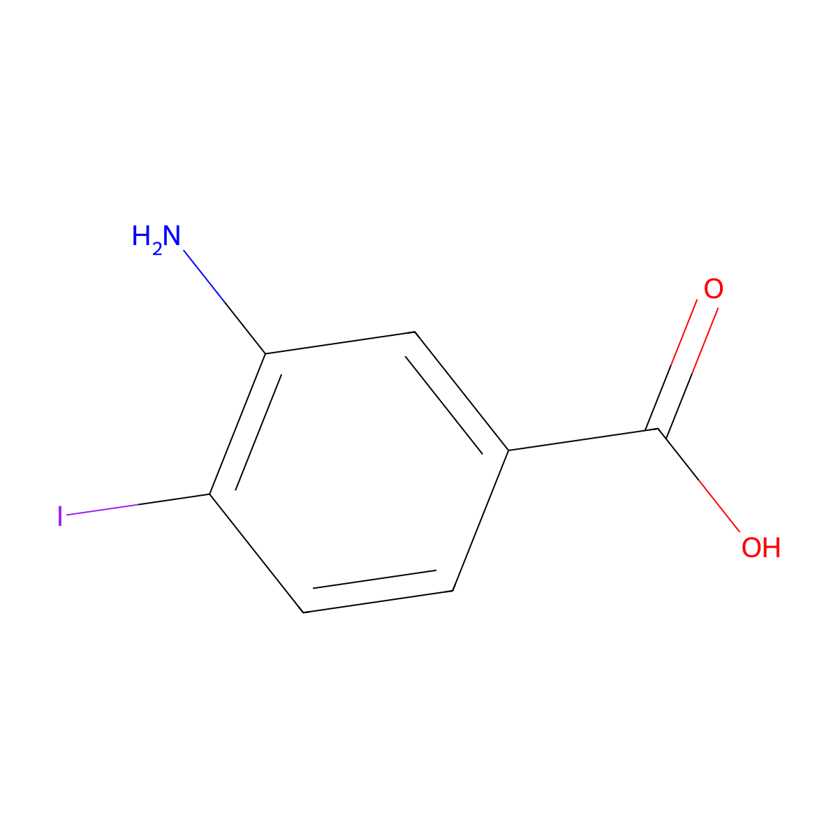 3-Amino-4-iodobenzoic acid molecular structure, CAS 51411-81-5