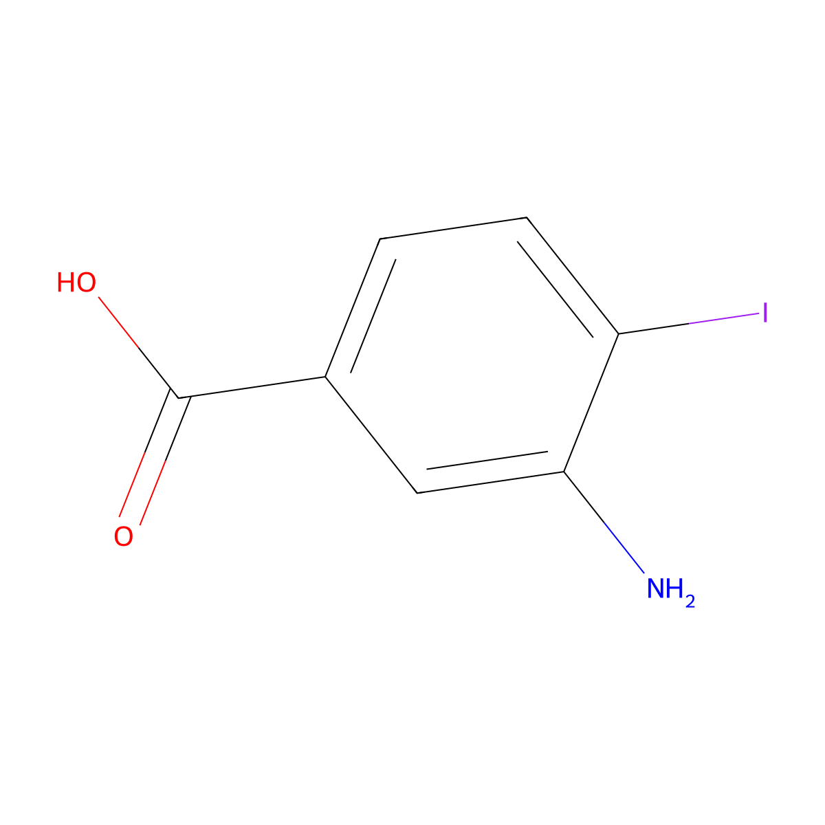 3-Amino-4-iodobenzoic acid molecular structure, CAS 51411-81-5