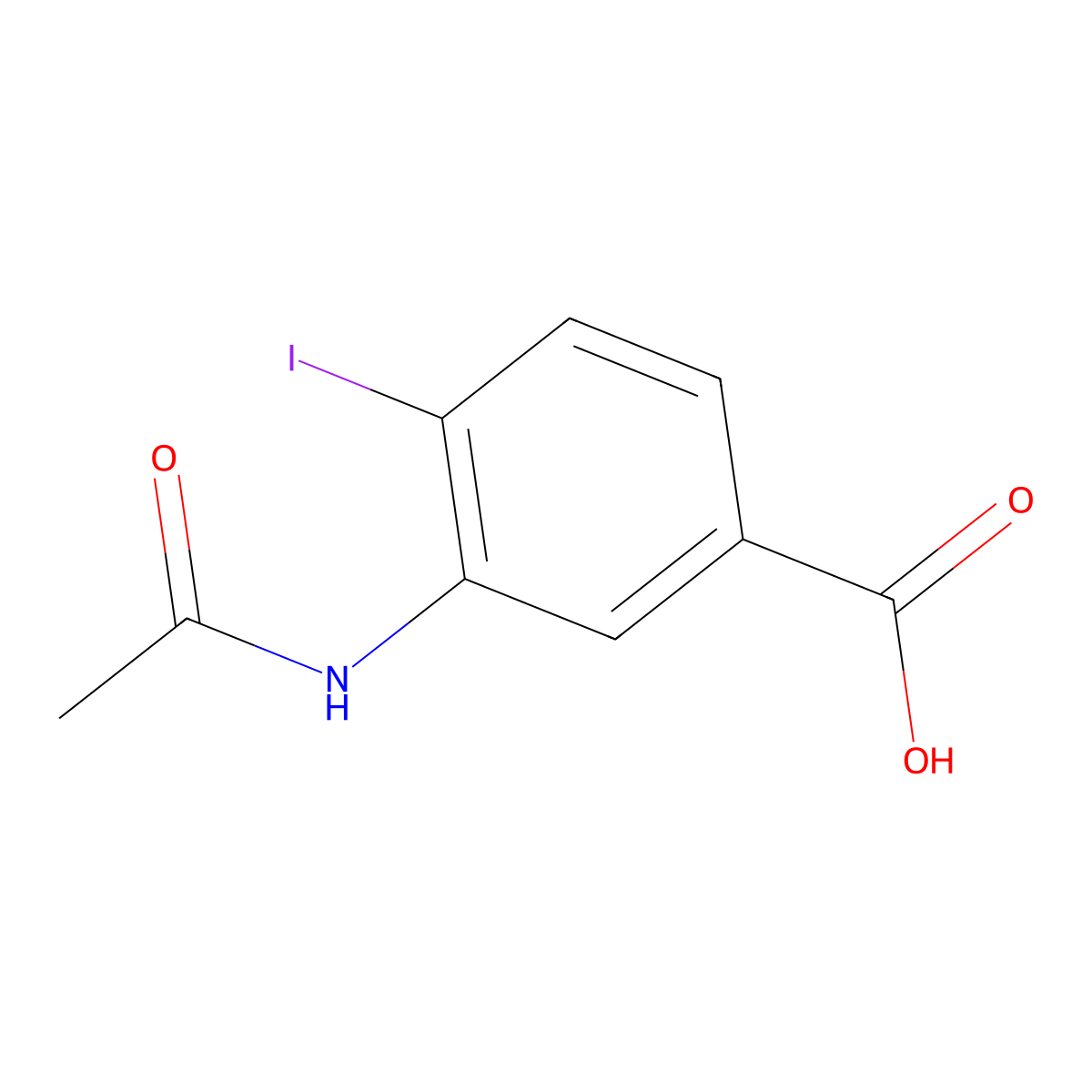 3-Acetamido-4-iodobenzoic acid molecular structure, CAS 51411-82-6
