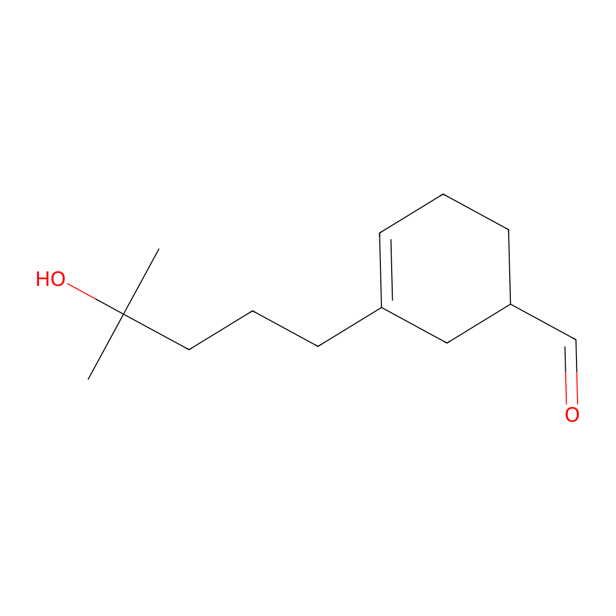 3-(4-Hydroxy-4-methylpentyl)cyclohex-3-ene-1-carbaldehyde molecular structure, CAS 51414-25-6