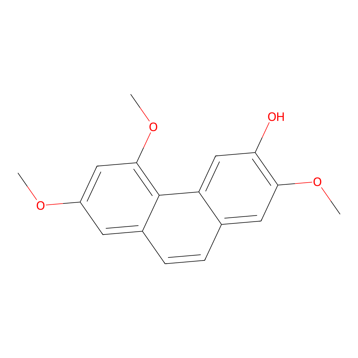 6-Hydroxy-2,4,7-trimethoxyphenanthrene molecular structure, CAS 51415-00-0