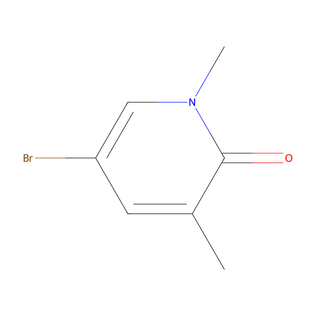 5-Bromo-1,3-dimethylpyridin-2(1H)-one molecular structure, CAS 51417-13-1