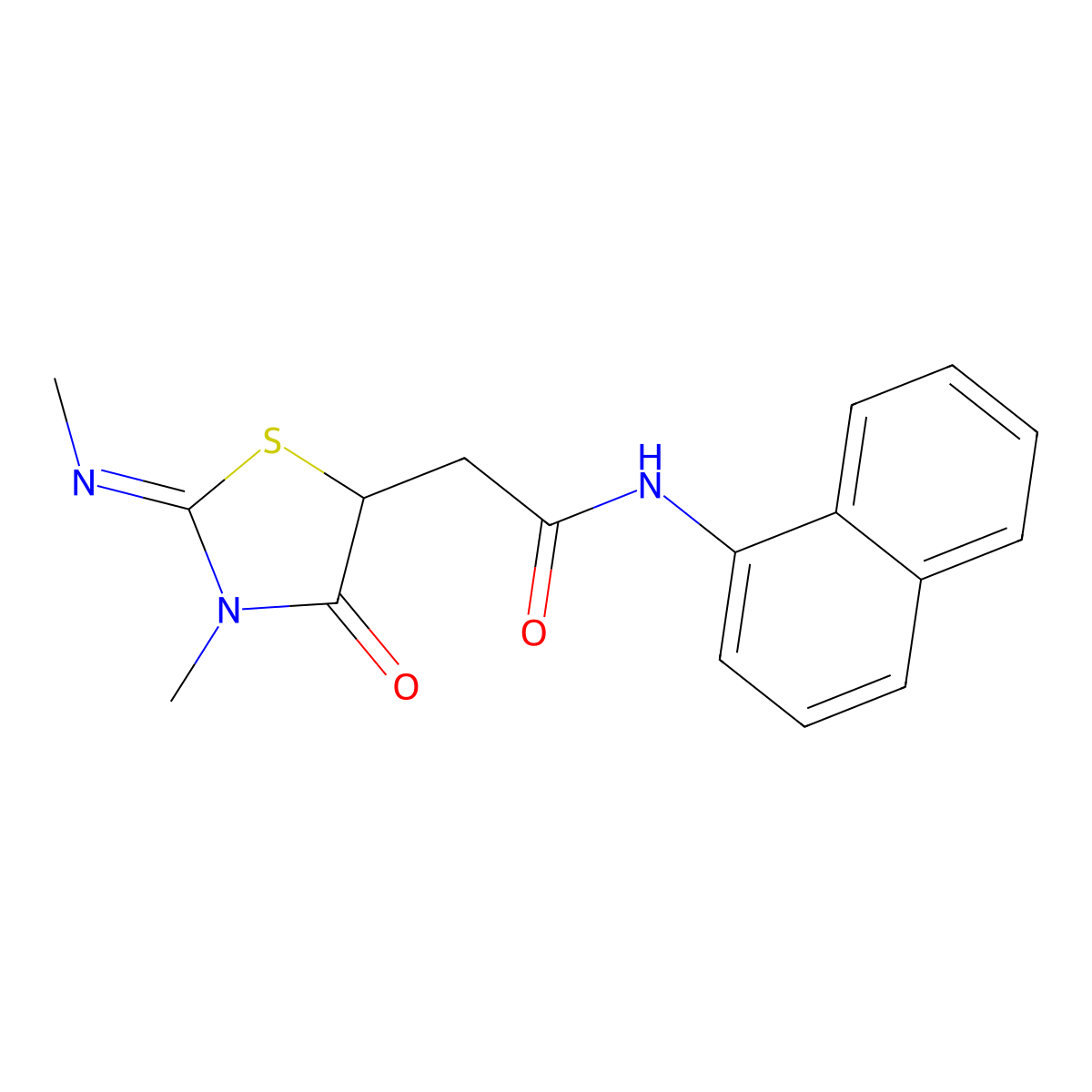 2-[(2E)-3-methyl-2-(methylimino)-4-oxo-1,3-thiazolidin-5-yl]-N-(naphthalen-1-yl)acetamide molecular structure, CAS 514182-20-8