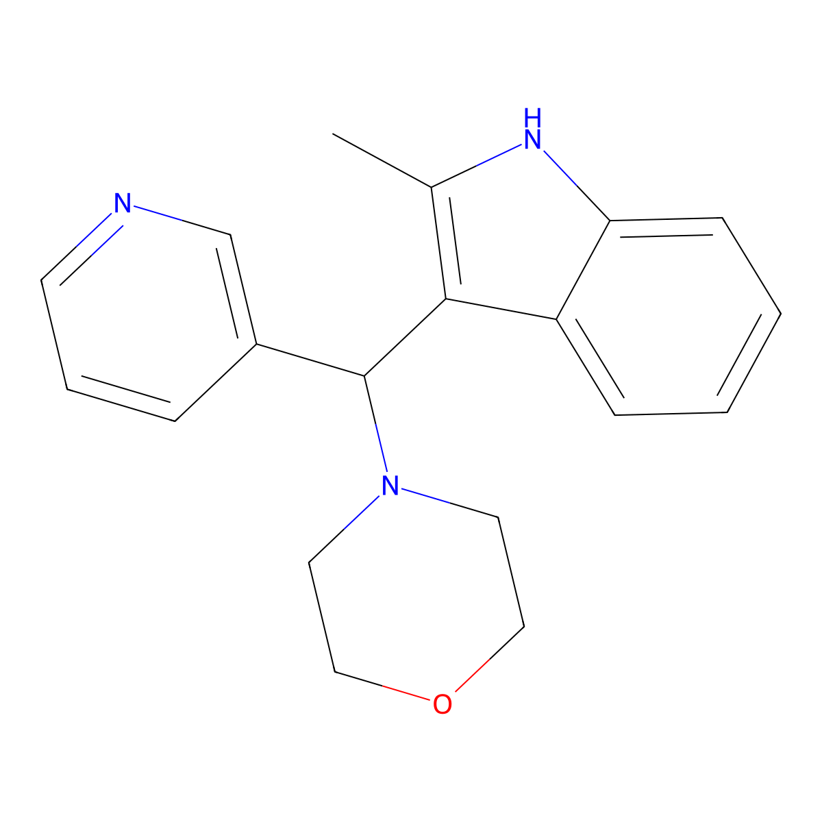 2-methyl-3-[morpholin-4-yl(pyridin-3-yl)methyl]-1H-indole molecular structure, CAS 514186-22-2