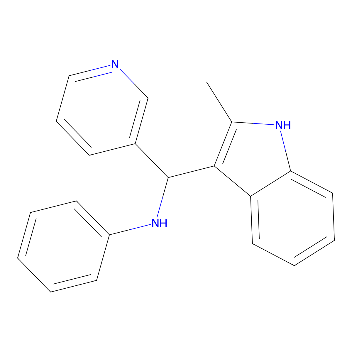 N-[(2-methyl-1H-indol-3-yl)(pyridin-3-yl)methyl]aniline molecular structure, CAS 514186-37-9
