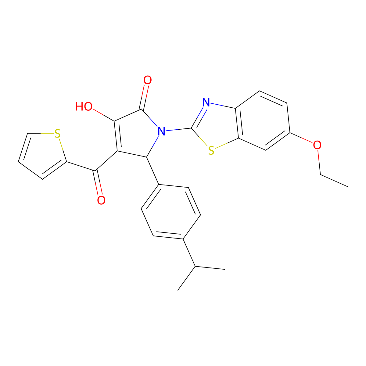 1-(6-Ethoxybenzothiazol-2-yl)-3-hydroxy-5-[4-(methylethyl)phenyl]-4-(2-thienyl carbonyl)-3-pyrrolin-2-one molecular structure, CAS 514191-86-7