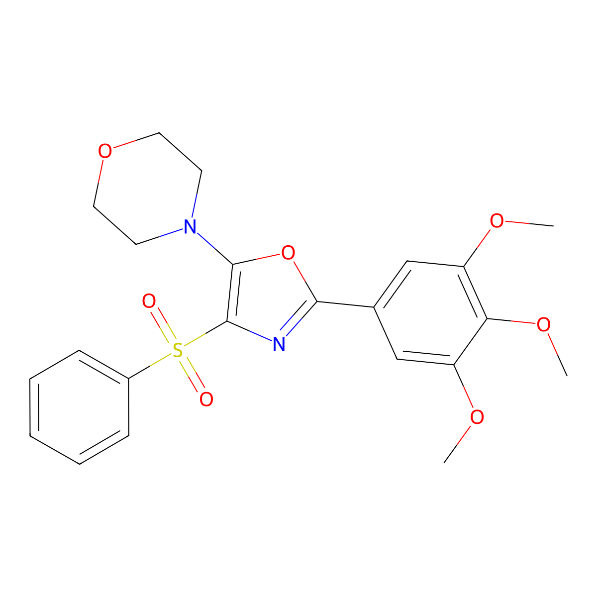 4-[4-(Phenylsulfonyl)-2-(3,4,5-trimethoxyphenyl)-1,3-oxazol-5-yl]morpholine molecular structure, CAS 514195-34-7