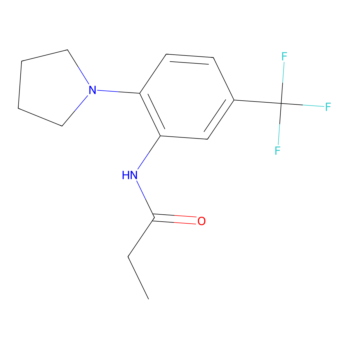 N-[2-pyrrolidin-1-yl-5-(trifluoromethyl)phenyl]propanamide molecular structure, CAS 514198-19-7