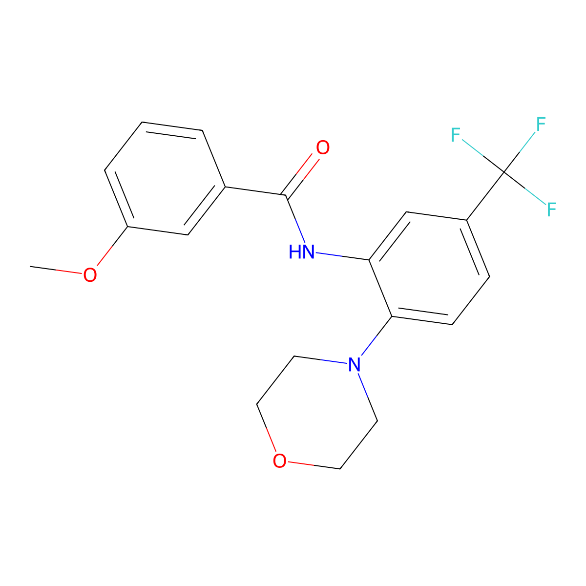 3-methoxy-N-[2-morpholin-4-yl-5-(trifluoromethyl)phenyl]benzamide molecular structure, CAS 514199-49-6