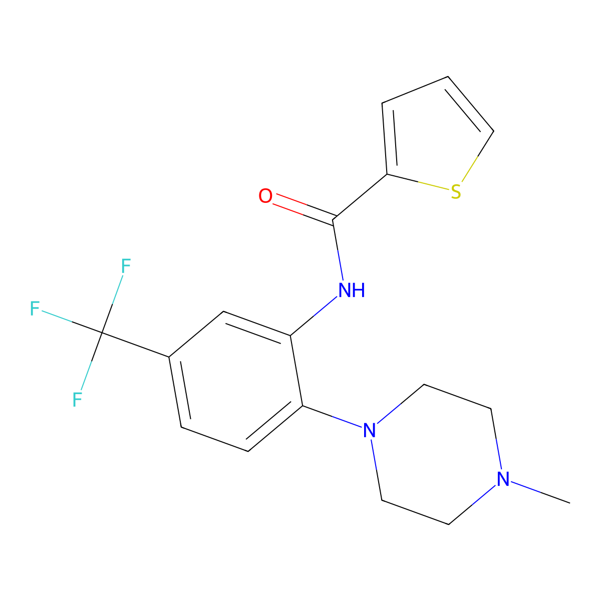 N-[2-(4-methylpiperazin-1-yl)-5-(trifluoromethyl)phenyl]thiophene-2-carboxamide molecular structure, CAS 514199-68-9