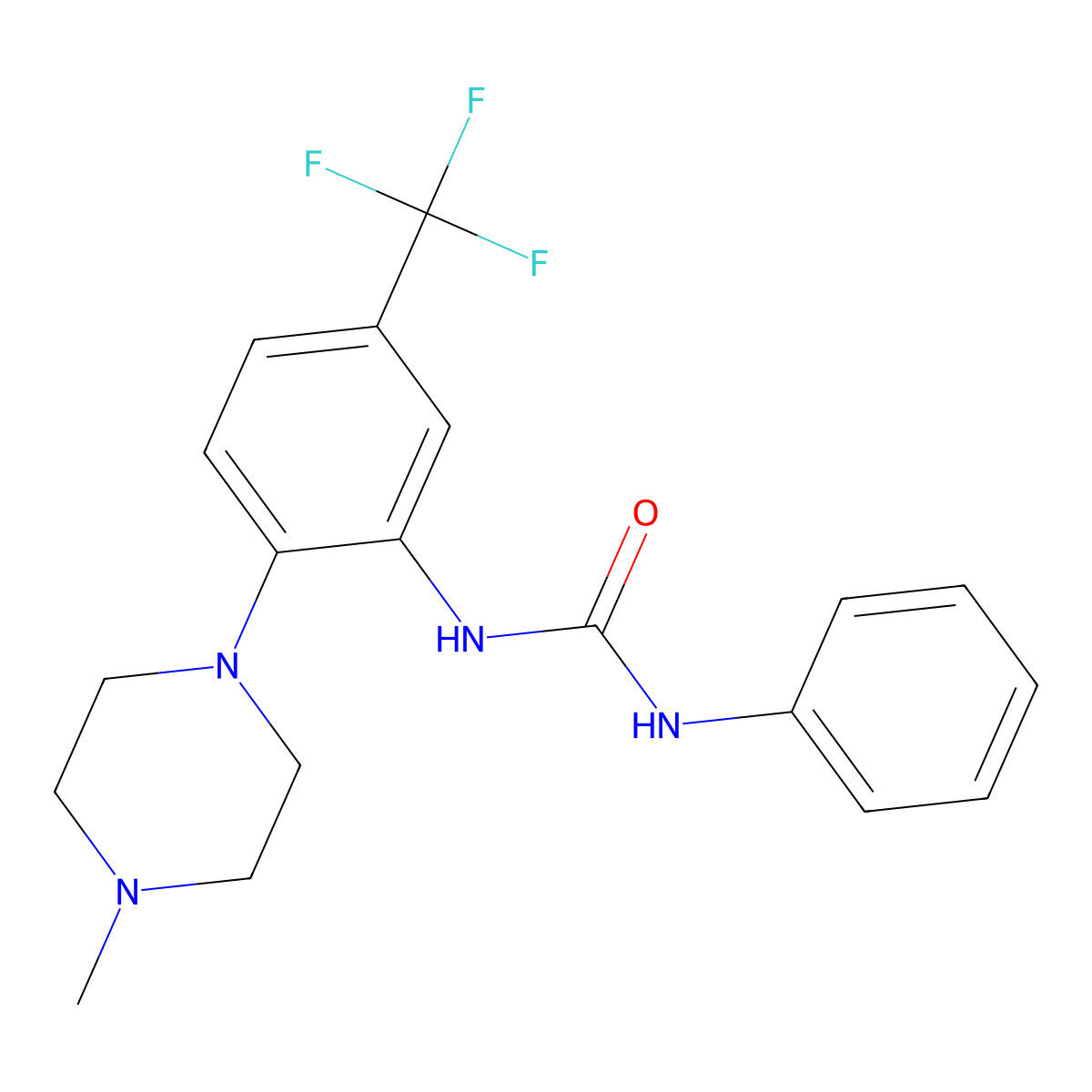 N-[2-(4-methylpiperazino)-5-(trifluoromethyl)phenyl]-N'-phenylurea molecular structure, CAS 514199-72-5