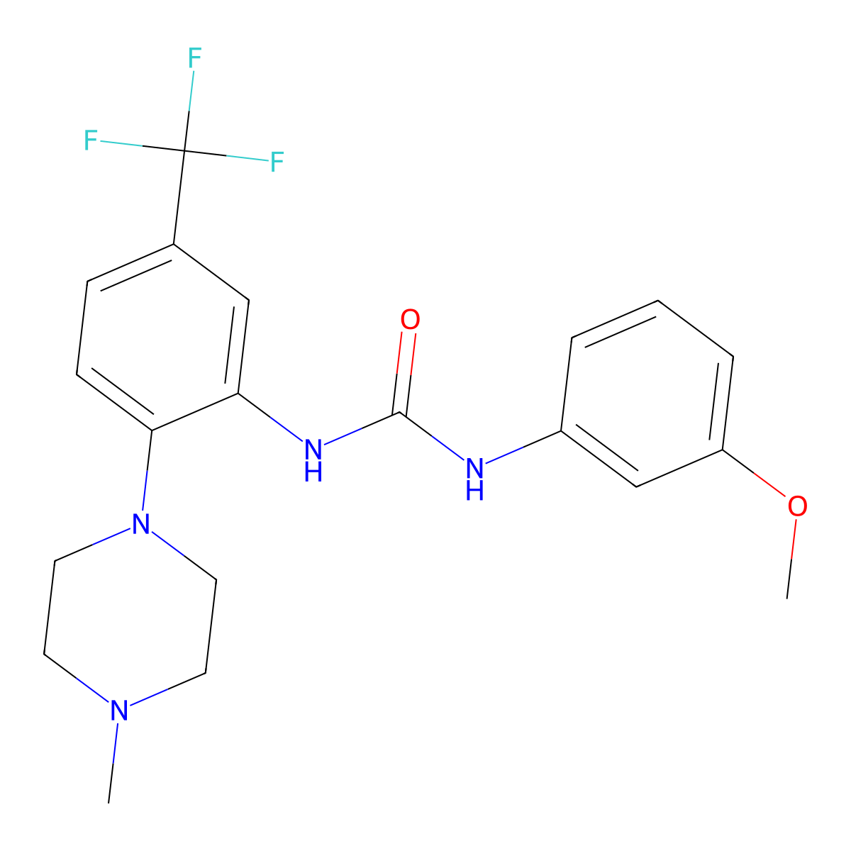 N-(3-Methoxyphenyl)-N'-[2-(4-methylpiperazin-1-yl)-5-(trifluoromethyl)phenyl]urea molecular structure, CAS 514199-76-9
