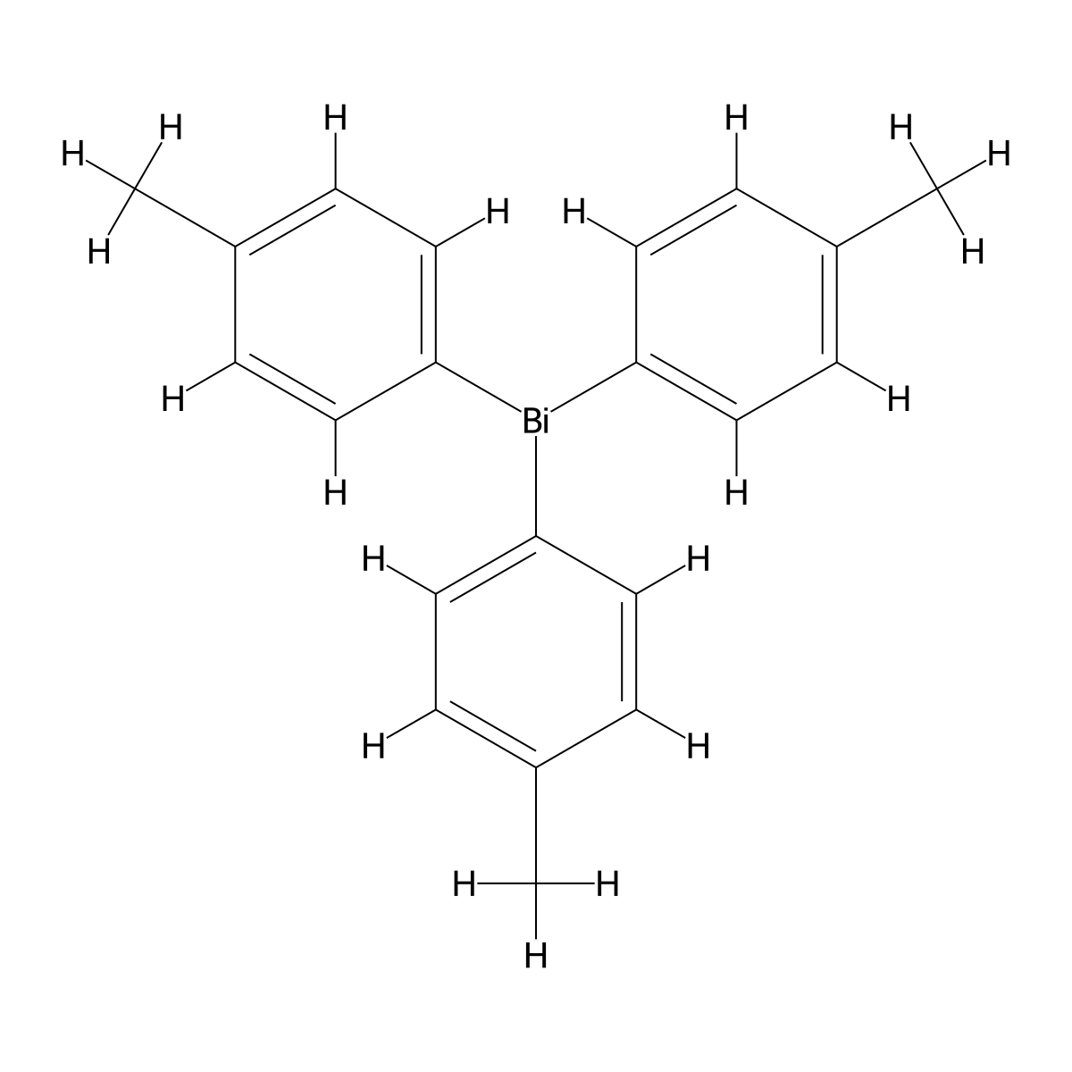 Tris(4-methylphenyl)bismuthine molecular structure, CAS 5142-75-6