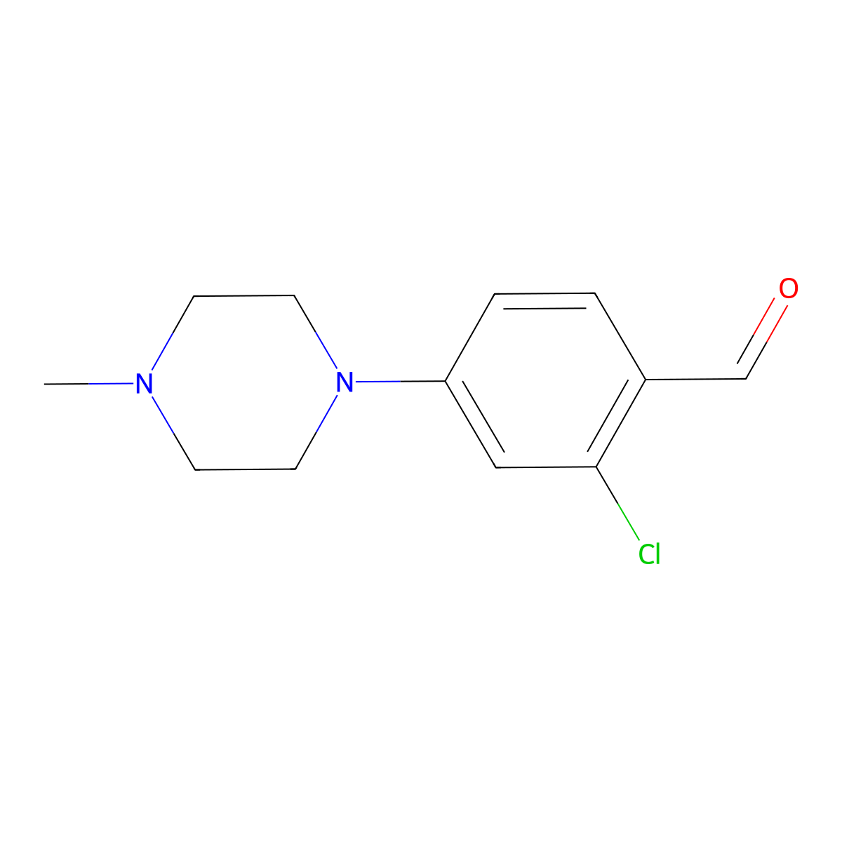 2-Chloro-4-(4-methylpiperazin-1-yl)benzaldehyde molecular structure, CAS 51420-30-5