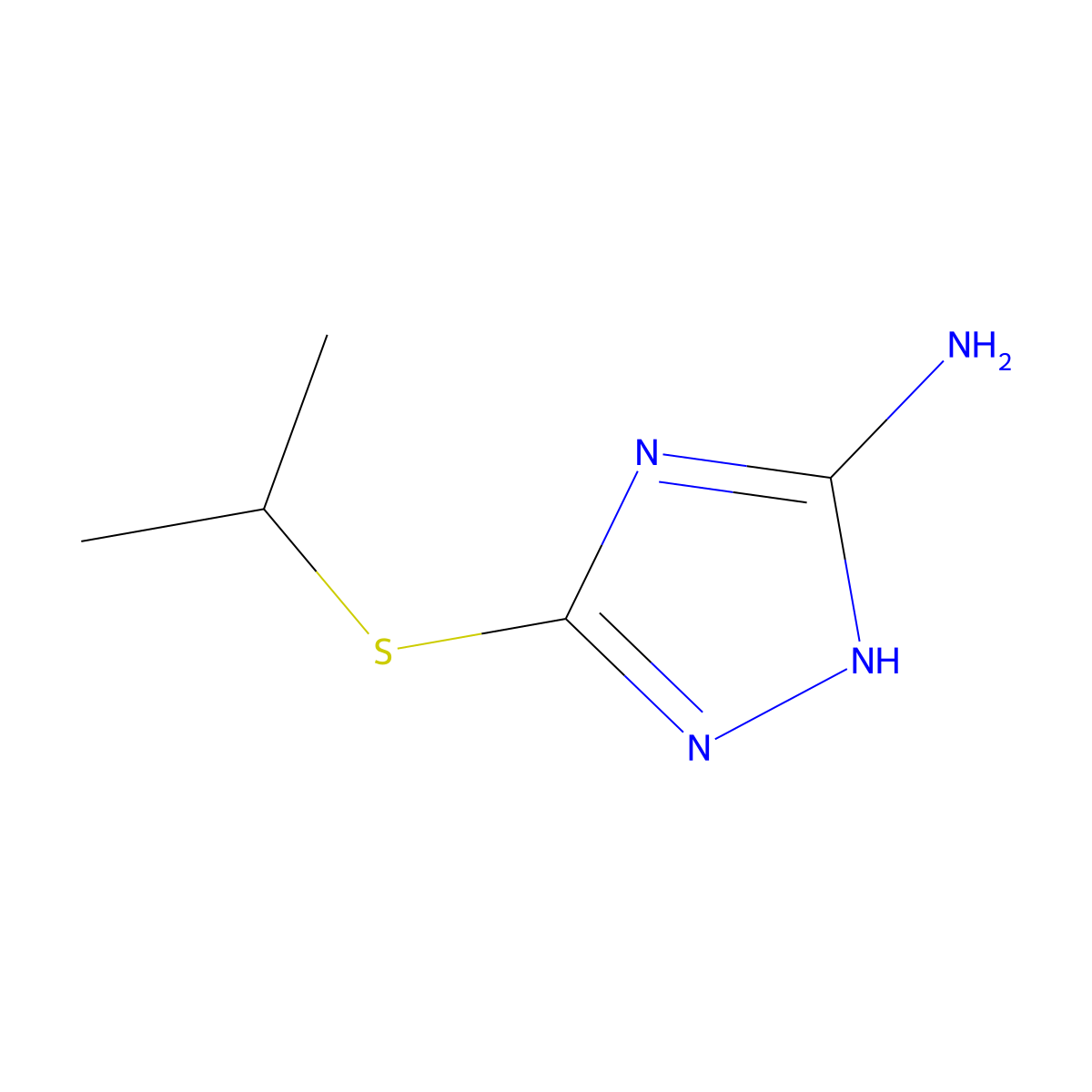 3-(propan-2-ylsulfanyl)-1H-1,2,4-triazol-5-amine molecular structure, CAS 51420-47-4