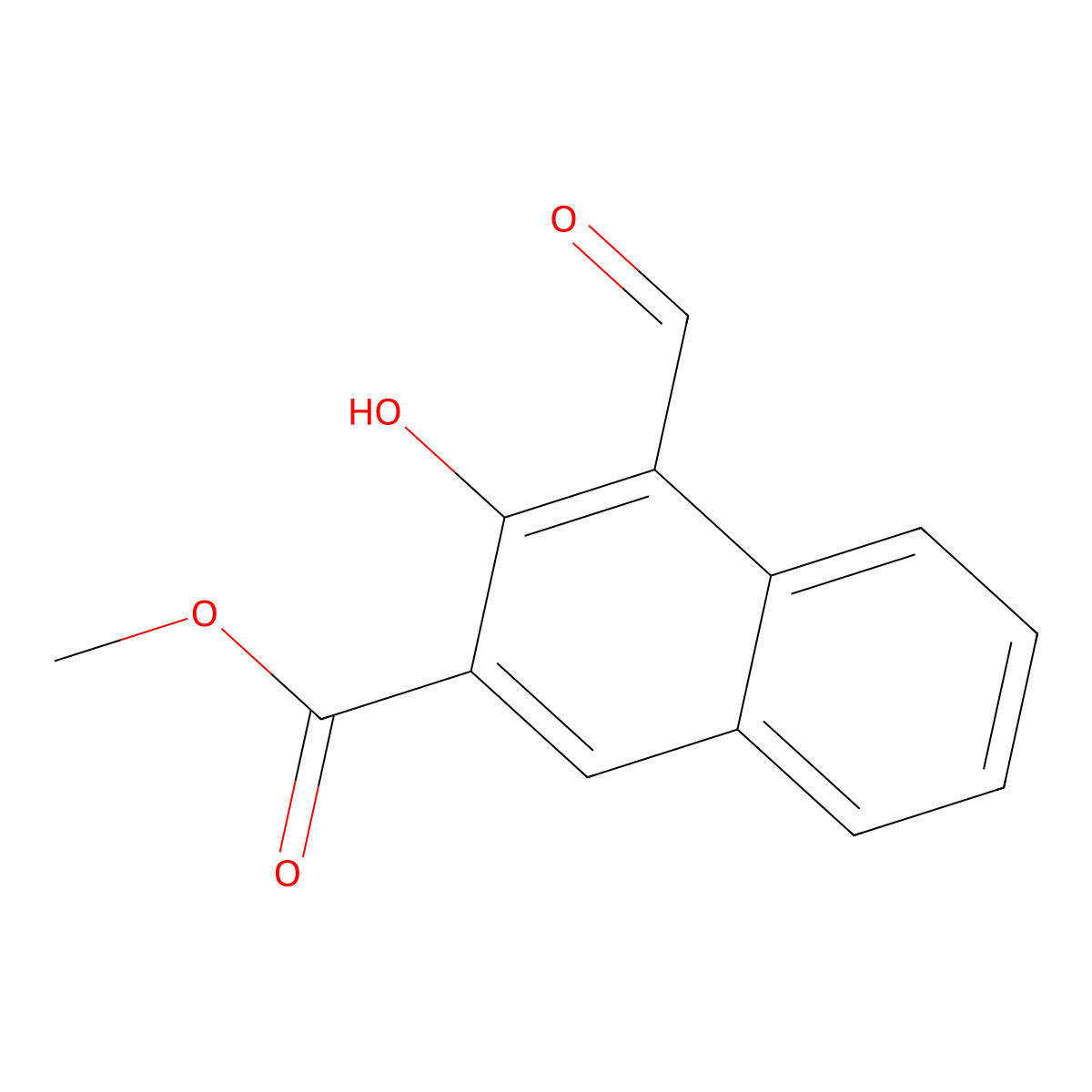 Methyl 4-formyl-3-hydroxynaphthalene-2-carboxylate molecular structure, CAS 51420-59-8