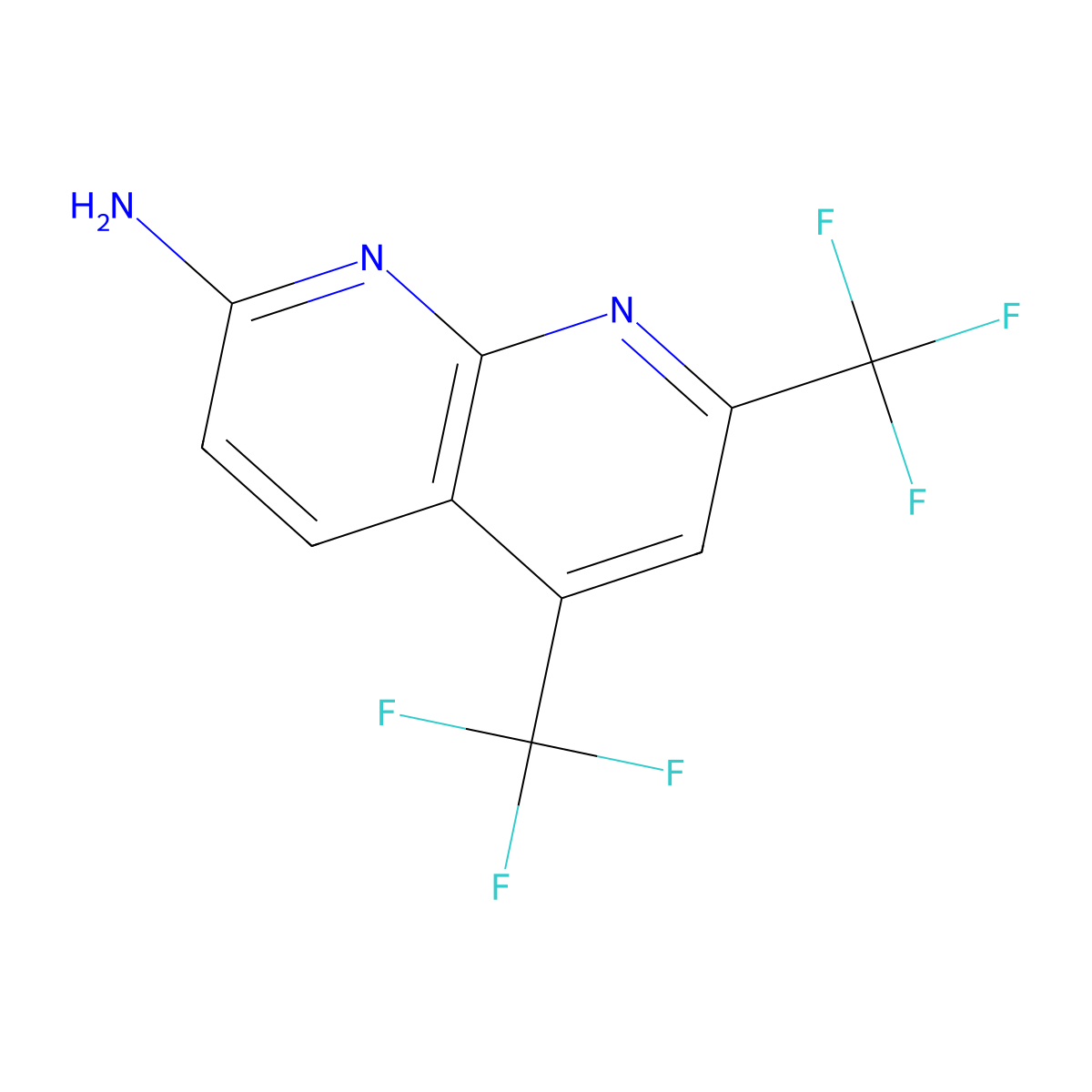 5,7-Bis(trifluoromethyl)-1,8-naphthyridin-2-amine molecular structure, CAS 51420-72-5