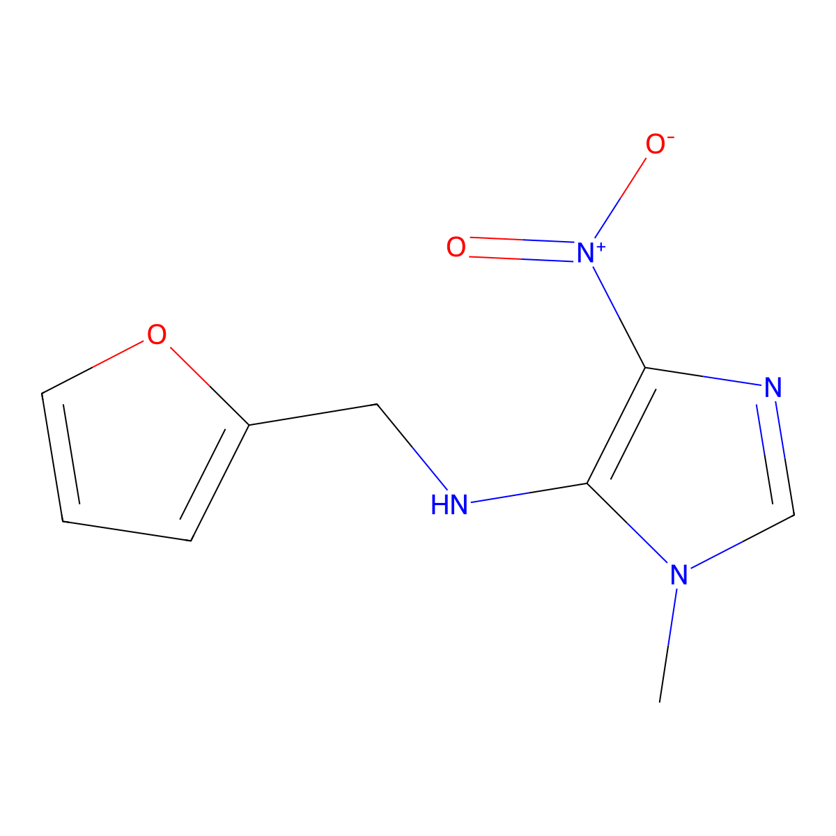 N-(2-furylmethyl)-1-methyl-4-nitro-1H-imidazol-5-amine molecular structure, CAS 514200-90-9