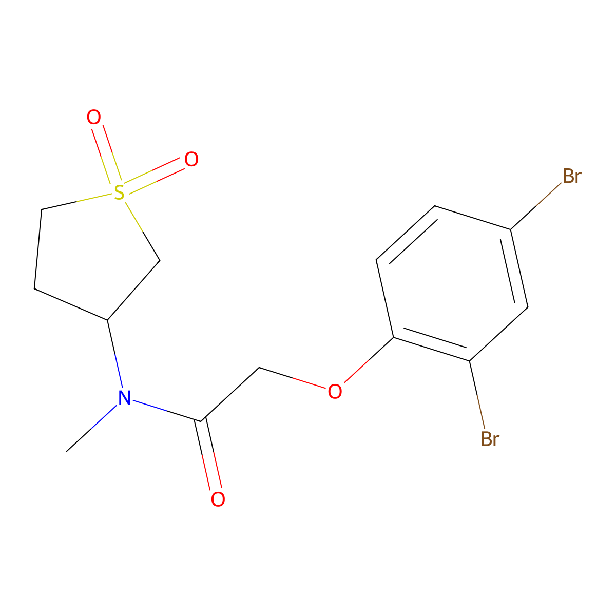 2-(2,4-dibromophenoxy)-N-(1,1-dioxothiolan-3-yl)-N-methylacetamide molecular structure, CAS 514201-06-0