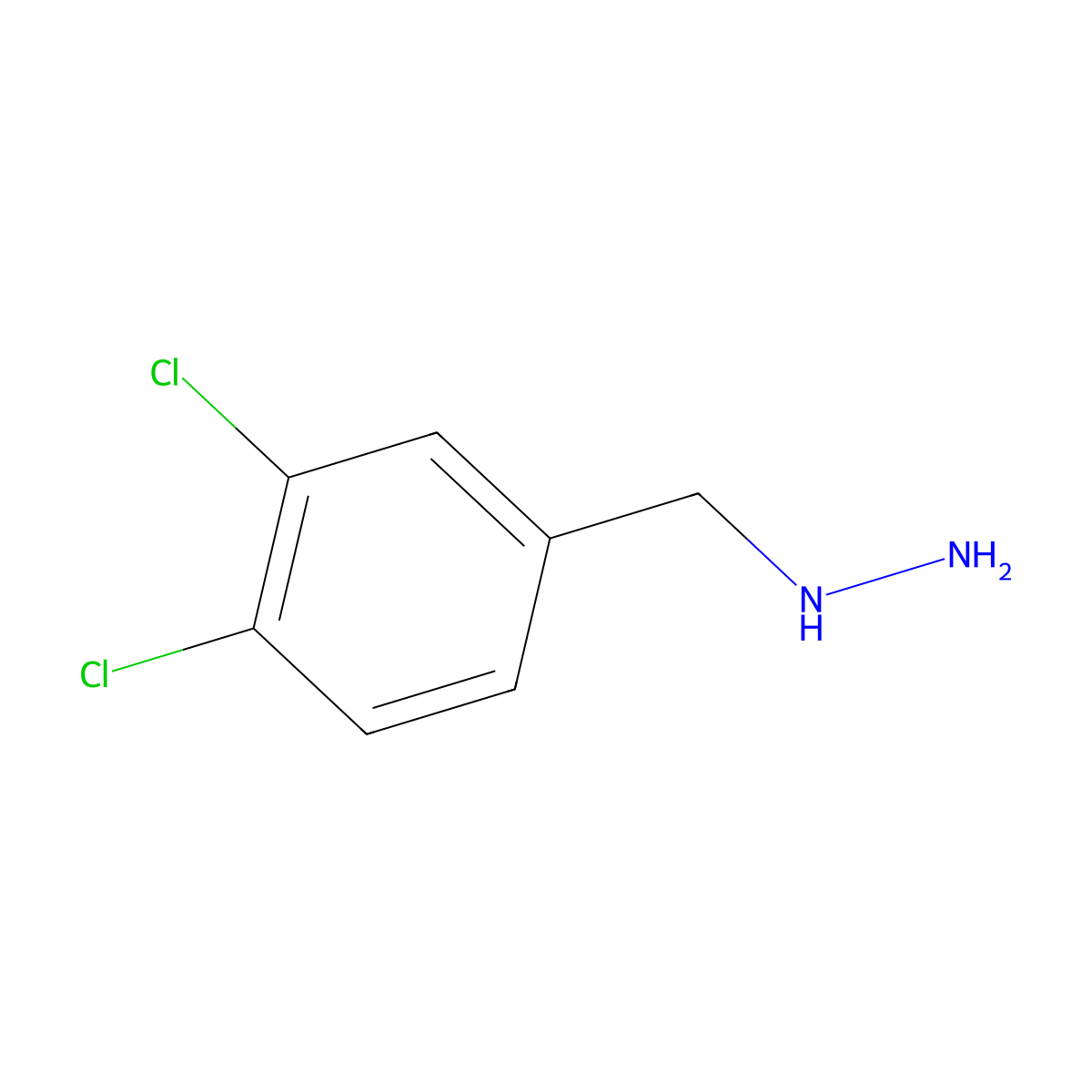 (3,4-Dichlorobenzyl)hydrazine molecular structure, CAS 51421-15-9