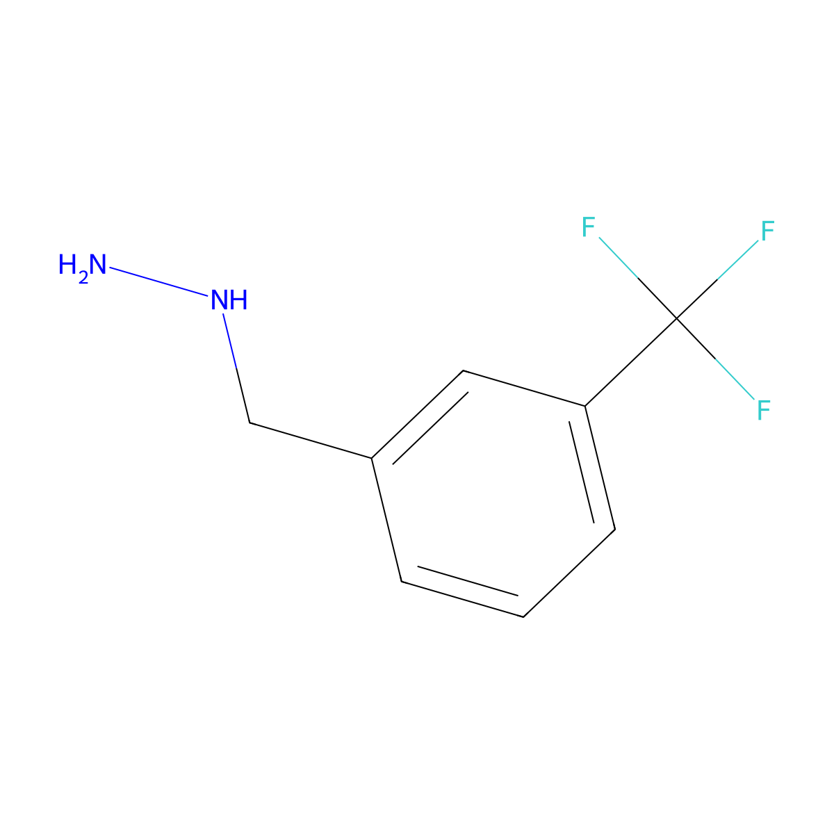 ((3-(Trifluoromethyl)phenyl)methyl)hydrazine molecular structure, CAS 51421-34-2