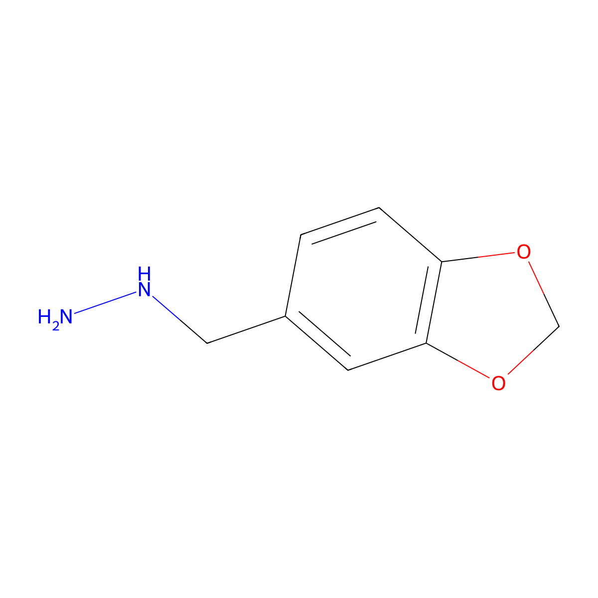 (1,3-Benzodioxol-5-ylmethyl)hydrazine molecular structure, CAS 51421-35-3