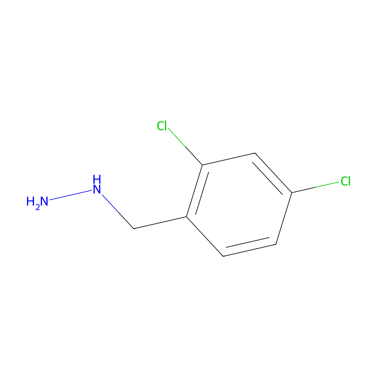 [(2,4-Dichlorophenyl)methyl]hydrazine molecular structure, CAS 51421-37-5