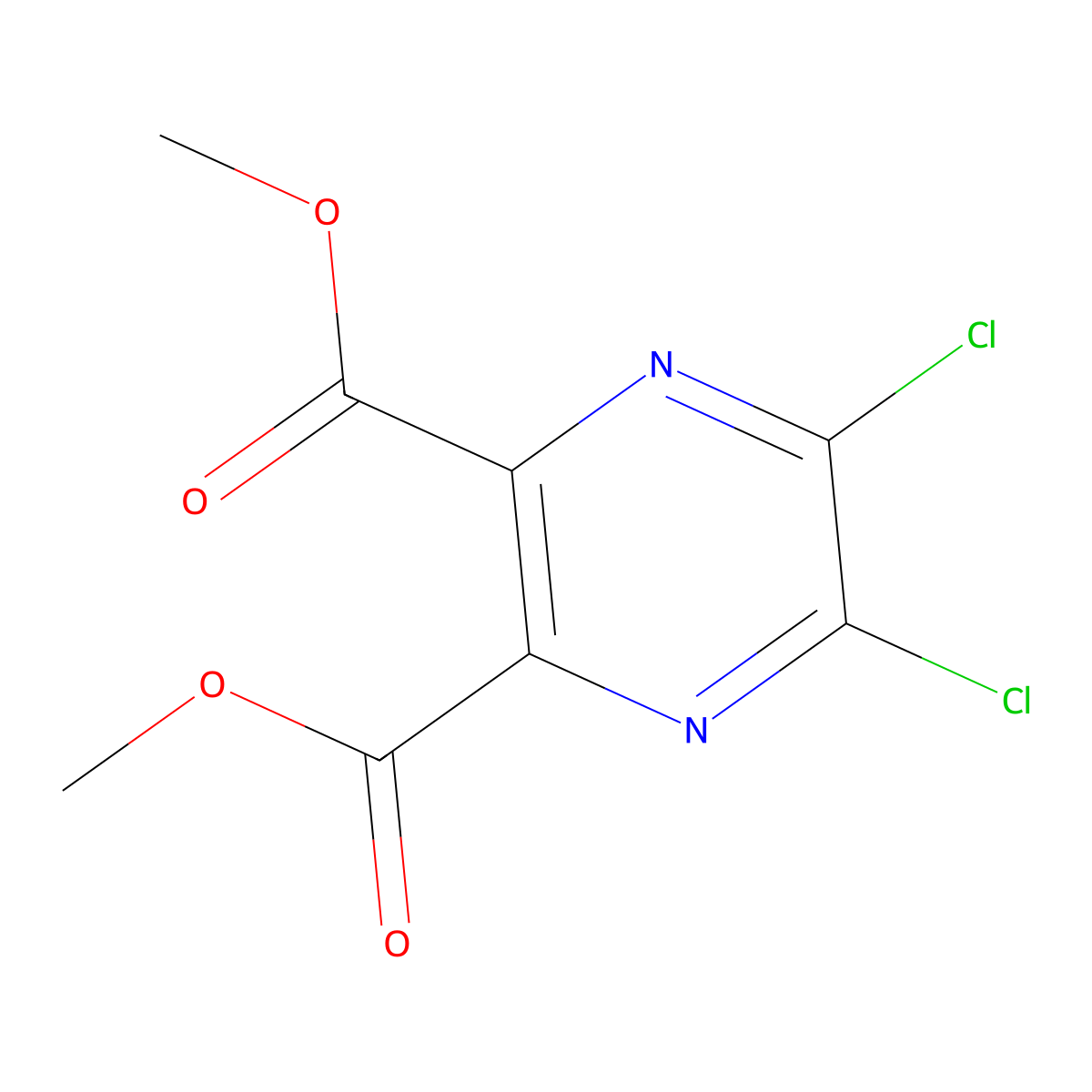 Dimethyl 5,6-dichloropyrazine-2,3-dicarboxylate molecular structure, CAS 51421-70-6