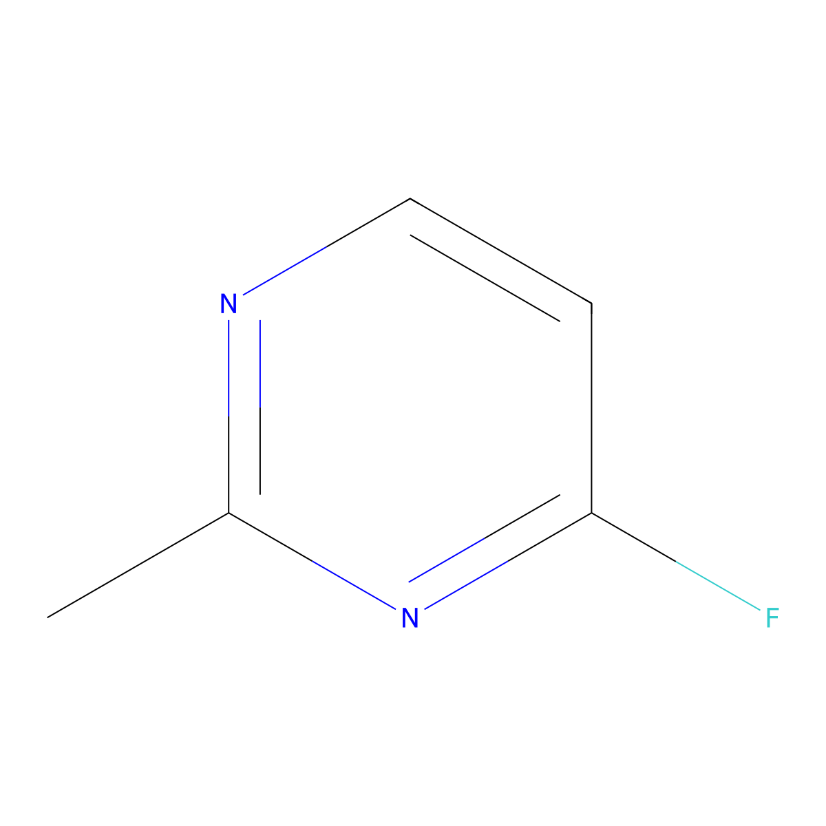 4-Fluoro-2-methylpyrimidine molecular structure, CAS 51421-89-7