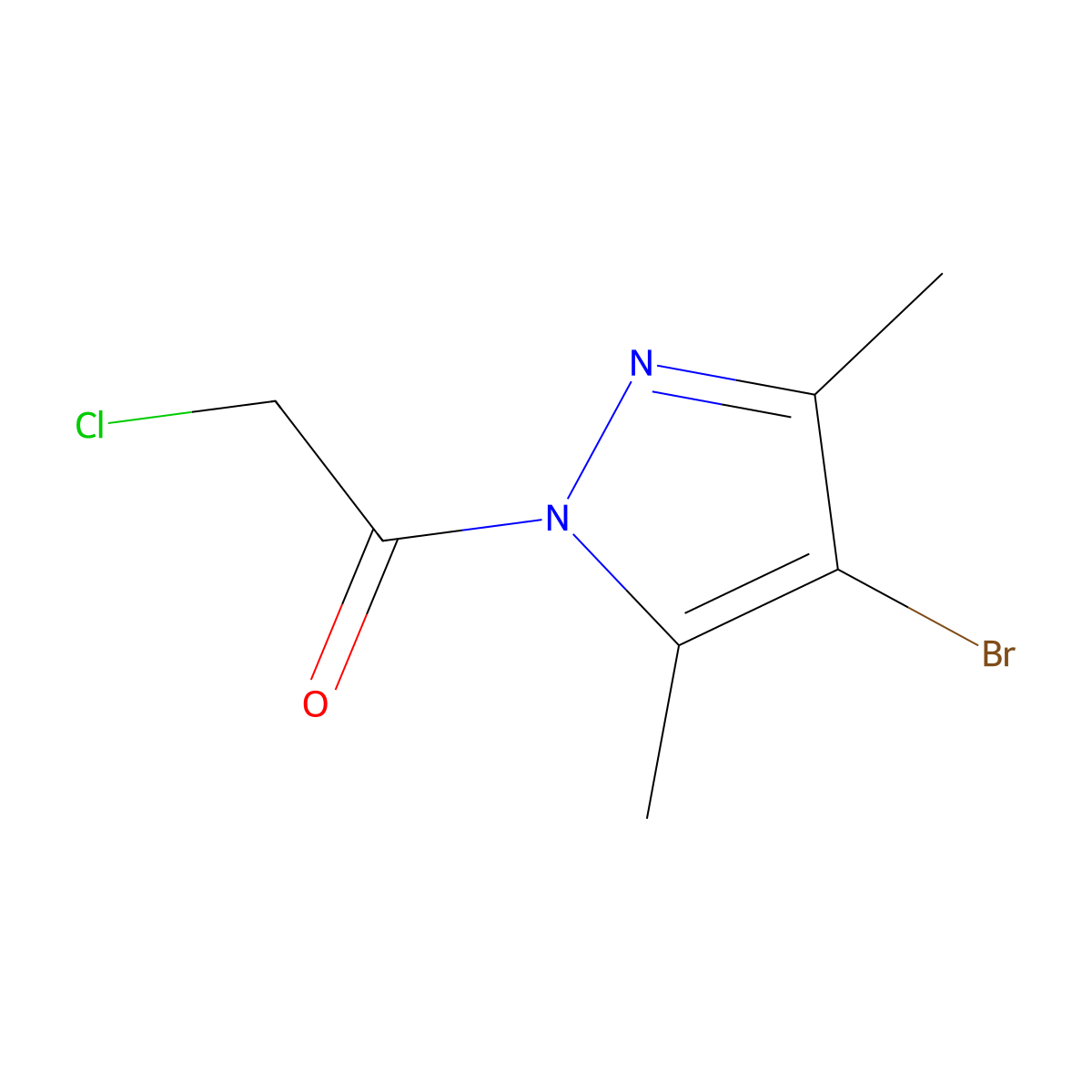 4-bromo-1-(chloroacetyl)-3,5-dimethyl-1H-pyrazole molecular structure, CAS 514217-82-4