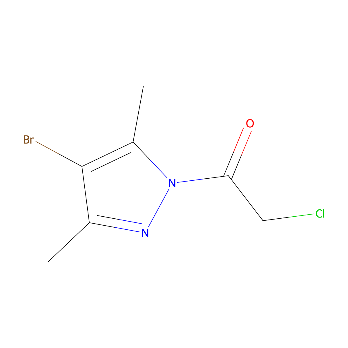 4-bromo-1-(chloroacetyl)-3,5-dimethyl-1H-pyrazole molecular structure, CAS 514217-82-4