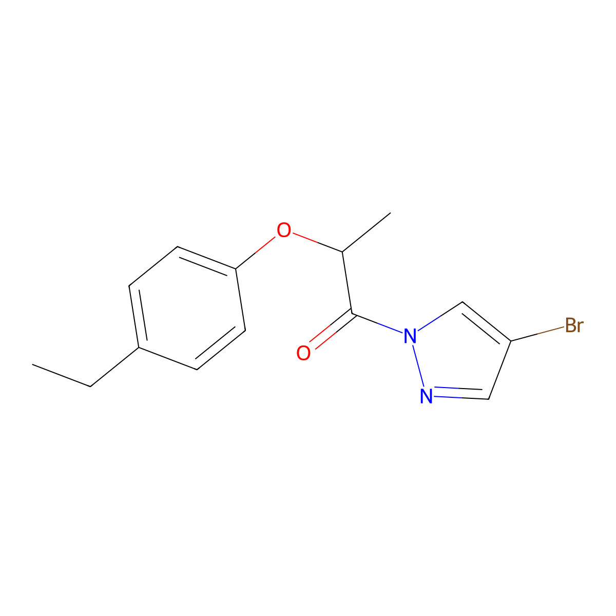 1-(4-Bromopyrazol-1-yl)-2-(4-ethylphenoxy)propan-1-one molecular structure, CAS 514218-35-0