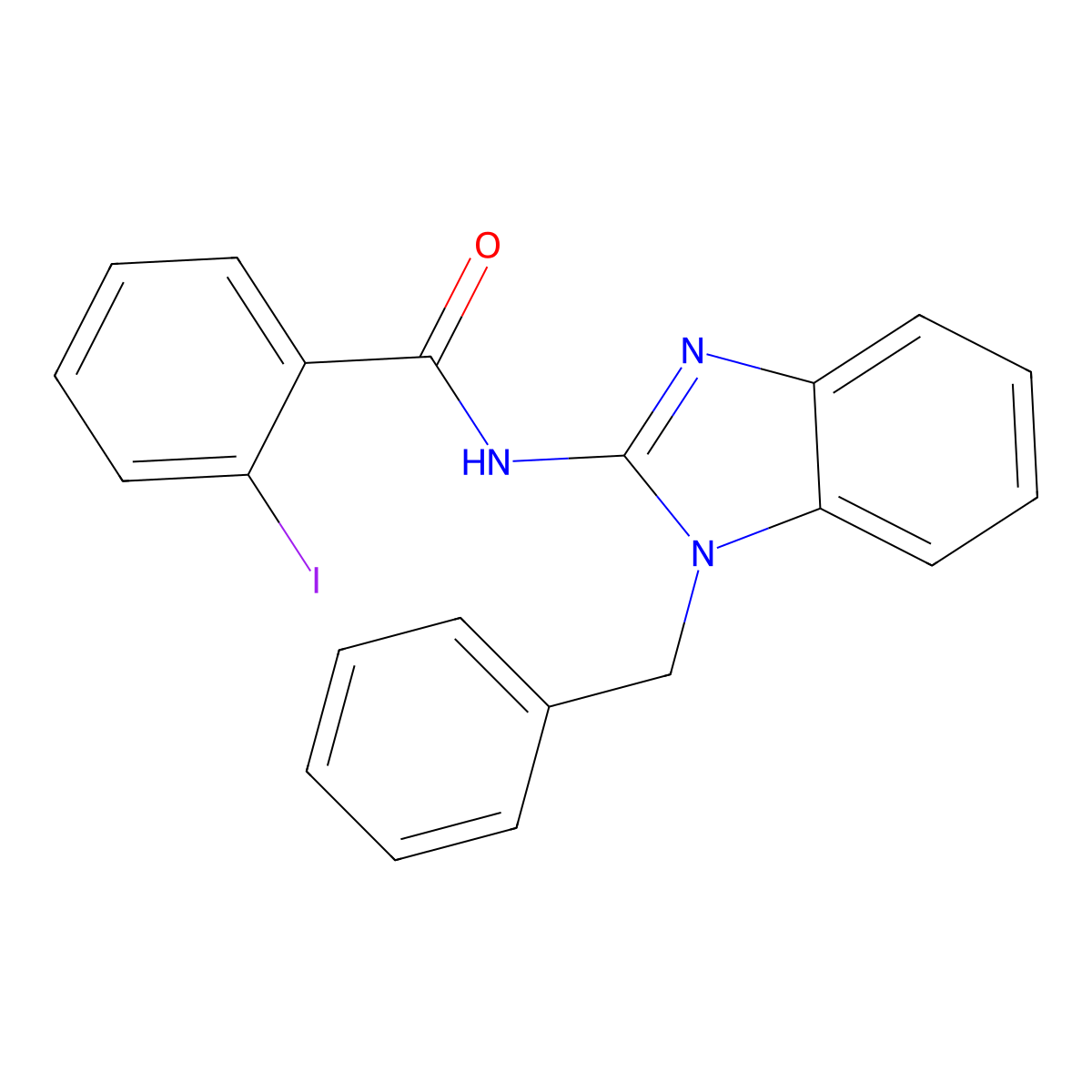 N-(1-benzylbenzimidazol-2-yl)-2-iodobenzamide molecular structure, CAS 514218-36-1